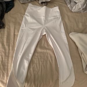 NWOT White Cropped Side Mesh Leggings